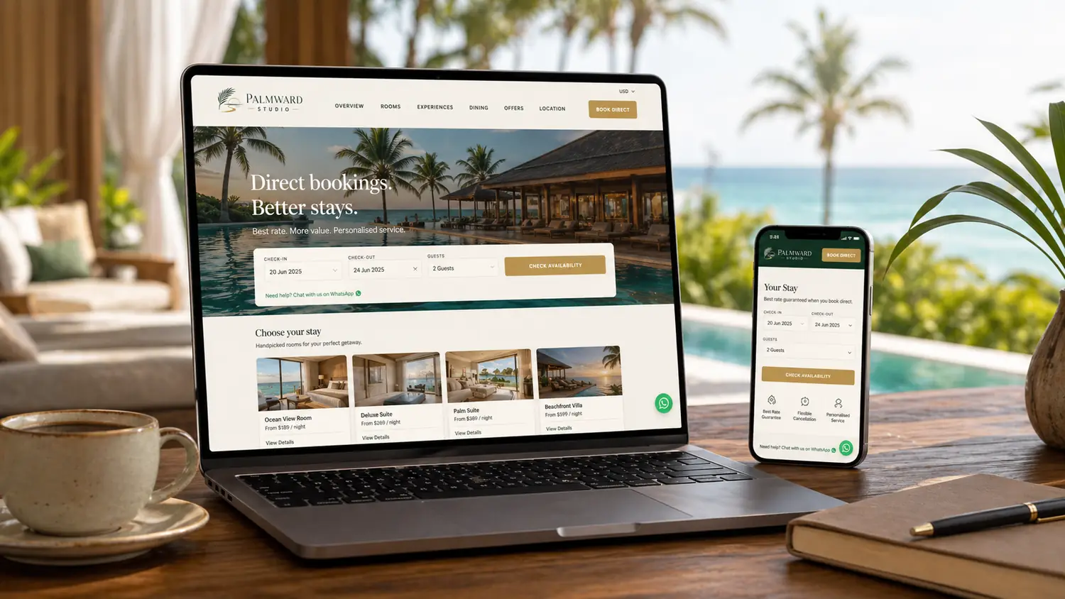 Booking workspace mockup