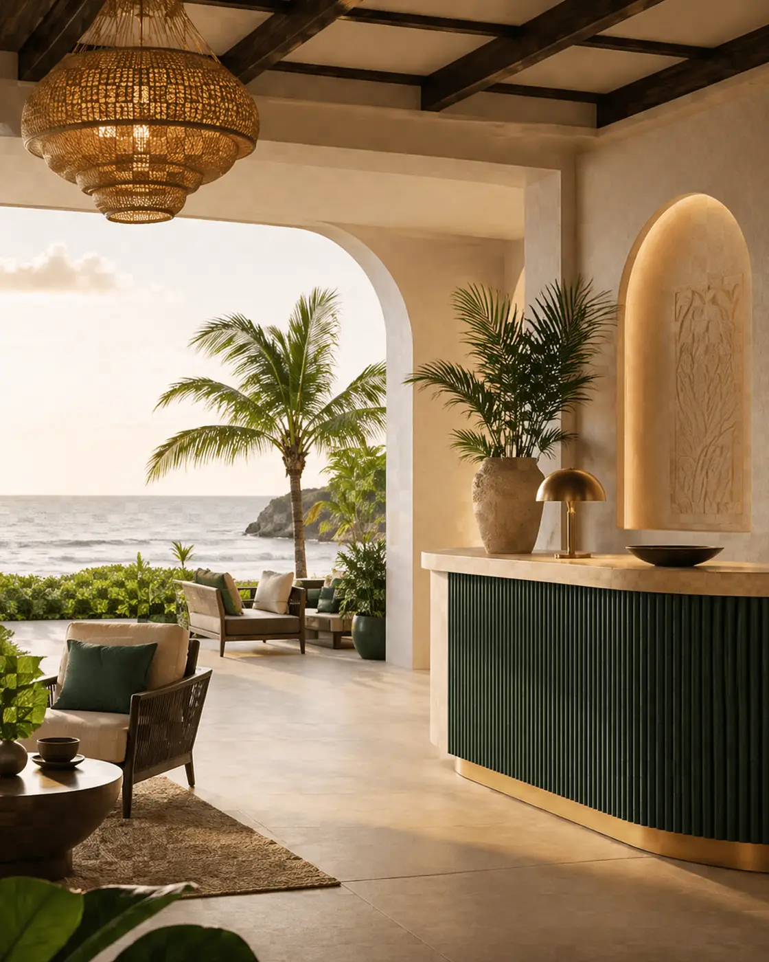 Elegant resort lounge and lobby