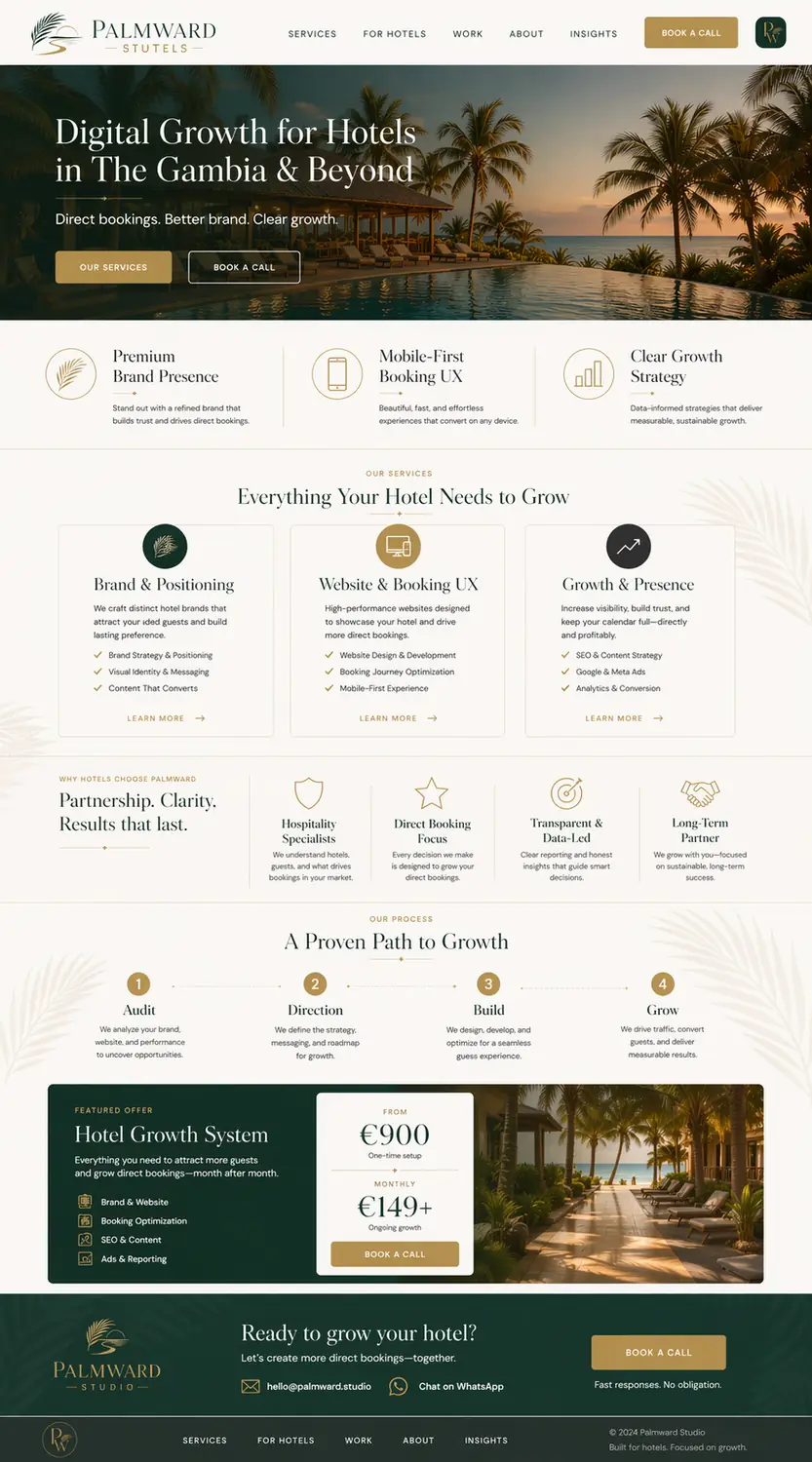 Hotel website mockup