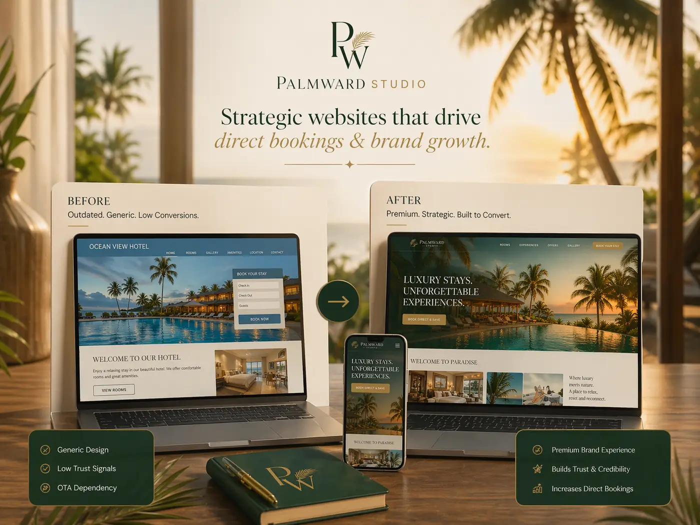 Palmward website redesign concept