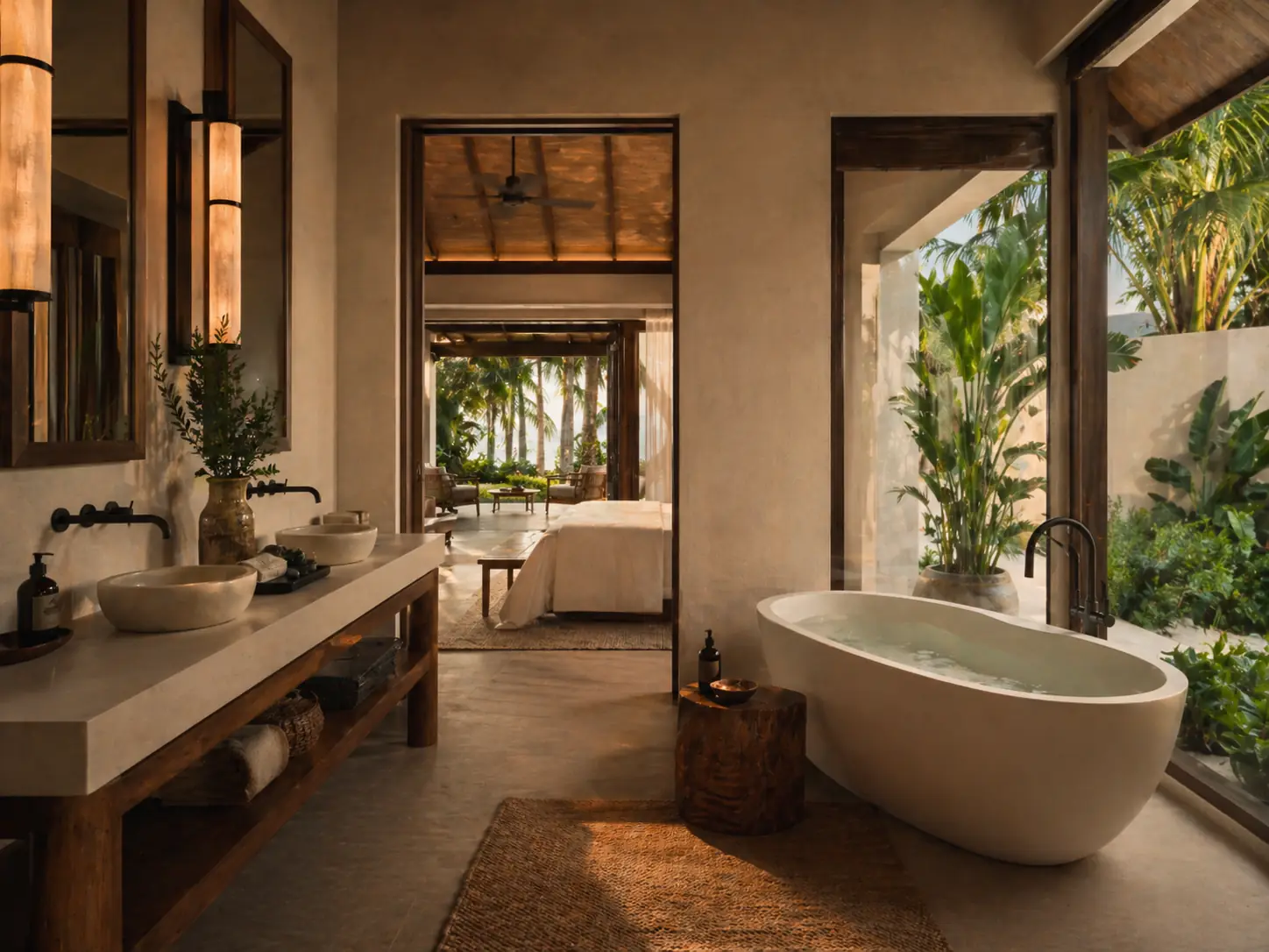 Ocean View Room bathroom detail