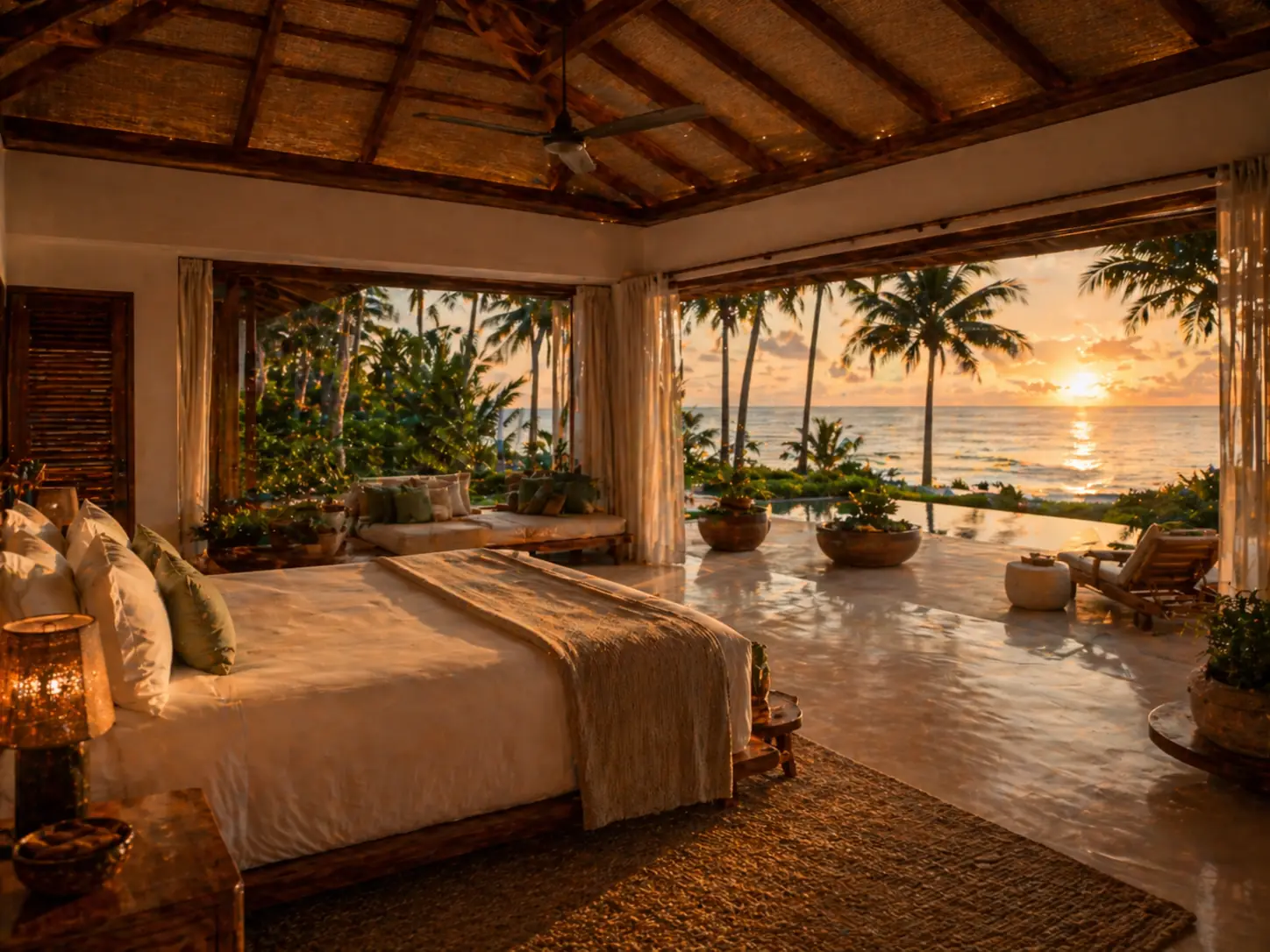 Beachfront Villa sunset view